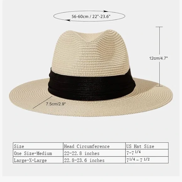 Lanzom Women Wide Brim Straw Hat
 UPF50+ New Without Tags - Picture 2 of 8